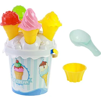 Houpací síť Mikro trading Sada na písek zmrzlina - 15 ks - modrá