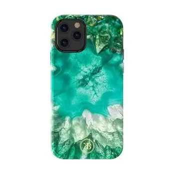 Elegantní kryt Kingxbar Agate Series potištěný achátem iPhone 12 mini zelený