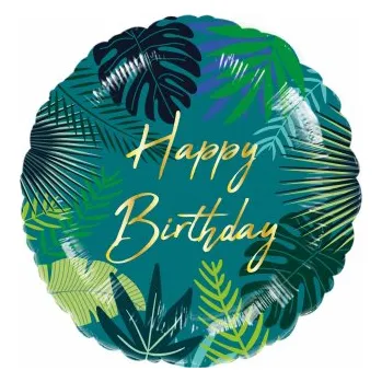 Balónek Fóliový balónek tropický Happy Birthday 43 cm