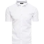 Bavlněná pánská košile s krátkým rukávem KX0981 - M Barva: Bílá, Velikost: M