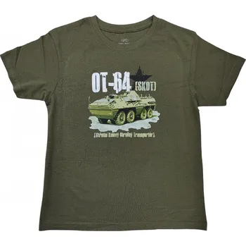 Chlapecké tričko eXc Triko dětské s potiskem Obrněný transportér OT-64 SKOT khaki EXC® Vyberte velikost: 122