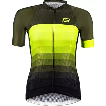 Cyklistické oblečení FORCE Dres dámský Force ASCENT, krátký rukáv, zelená/fluo velikost S