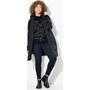 Pánská vesta Ulla Popken, Plus size Oboustranná prošívaná vesta, vodoodpudivá, kapuce, dvoucestný zip pro plnoštíhlé nadměrná velikost, 833757100-1128, černý, 42/44, Nadměrné velikosti, Plus size oblečení, Oblečení pro boubelky, Oblečení pro baculky, Oblečení pro plno