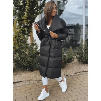 Dámská parka Prošívaná dlouhá bunda FAVI TY3089 - Černá S Barva: Černá, Velikost: S