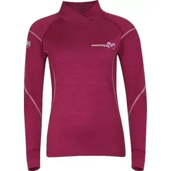 Pánské tričko PROGRESS Progress Merino 170 dámský funkční merino rolák, vínový melír velikost M