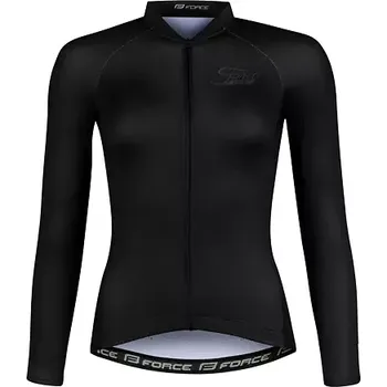 Cyklistika FORCE Dres dámský Force PURE LADY dlouhý rukáv, černý velikost M