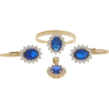Souprava šperků Set s modrými zirkony