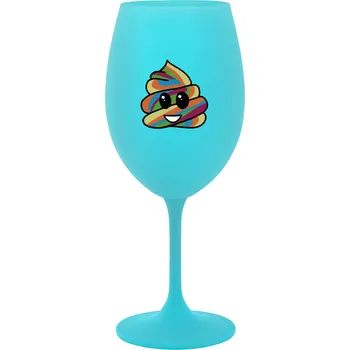 Sklenice DUHOVÉ VESELÉ EE - tyrkysová sklenice na víno 350 ml