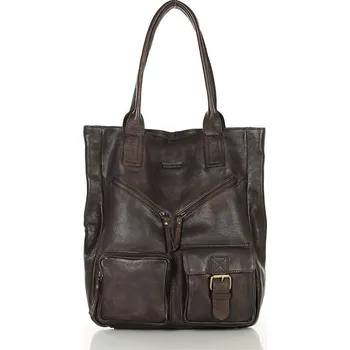 Kabelka Velká nákupní taška shopper s přihrádkami, přírodní kůže Barva: Tmavě Hnědá