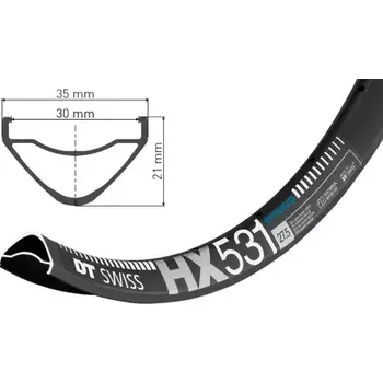 Ráfek na kolo DT Swiss 27,5" MTB ráfek DT Swiss HX 531, 584x30 počet děr 28