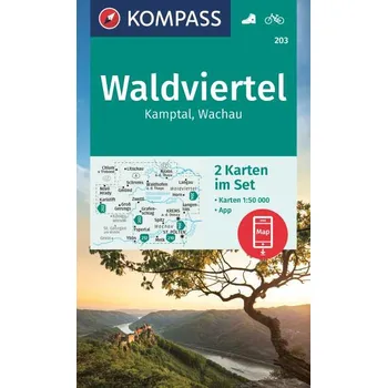 Waldviertel, Kamptal, Wachau (Kompass č.203) - turistická mapa