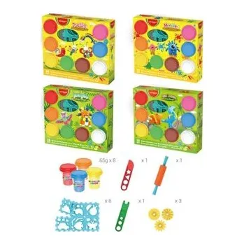 Set školních potřeb Ciastolina 8x65g, zestaw narzędzi i foremek MIX