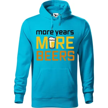 Pánské oblečení DOBRÝ TRIKO Pánská mikina s potiskem More beers Velikost pánské mikiny: M, Barva: Tyrkysová