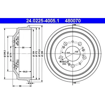 Brzdový buben Brzdový buben ATE 24.0225-4005.1