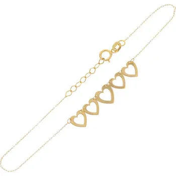 Náramek Ozdobný náramek se zlatými srdíčky