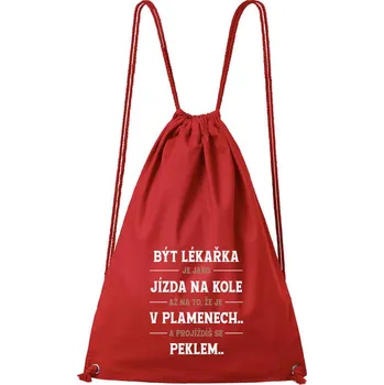 DOBRÝ TRIKO Bavlněný batoh s potiskem Být lékařka Barva: Červená