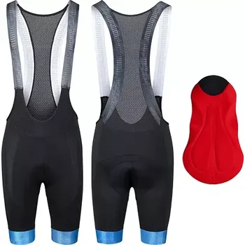 cyklistické kraťasy FORCE Pánské kraťasy Force STRIPE, se šlemi, černá/modrá velikost L