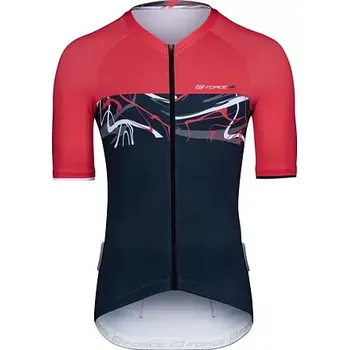Cyklistické oblečení FORCE Dres FORCE ART, krátký rukáv, tm. modrá/červená velikost S