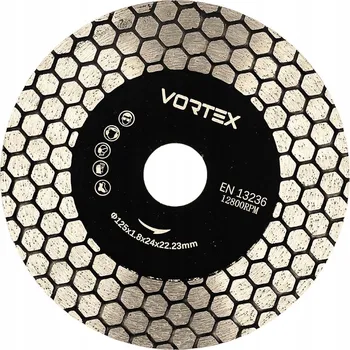 Řezný kotouč Diamantový kotouč pro řezání, fazetování, srážení hran slinuté dlažby pod úhlem 45 stupňů, 125 mm