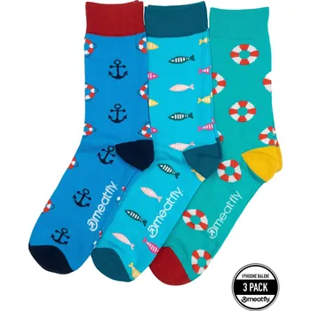 Pánské ponožky Ponožky Meatfly Lexy Triple Pack Pool Velikost: 39/42