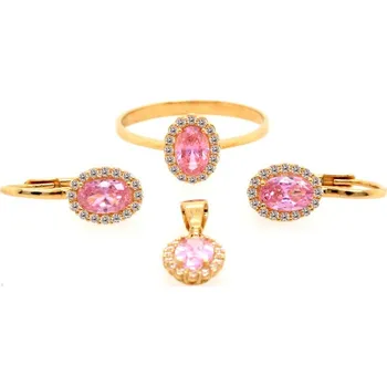 Souprava šperků Dámský set ze zlata s růžovými zirkony