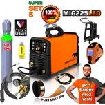 PANTERMAX MIG225LED invertorová svářečka MIG/TIG/MMA + Kukla + Kabely + Hořák + plná Co2 láhev + Red. Ventil + Podvozek