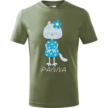 Dětská móda DOBRÝ TRIKO Dětské tričko Zvěrokruh kočka Panna Velikost: 134/8 let, Barva: Khaki