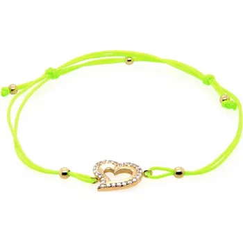 Náramek Provázkový náramek se zirkonovým srdcem