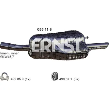 Tlumič výfuku Zadní tlumič výfuku ERNST 055116