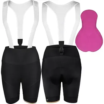 cyklistické kraťasy FORCE Dámské kraťasy Force GOLD Lady se šráky a vložkou, černá/zlatá velikost S