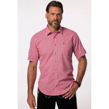 Pánská košile JP1880, Plus size Košile, tradiční móda, krátké rukávy, Kent límec, Modern střih pro plnoštíhlé nadměrná velikost, 723283530-1457, červený, L, Plus size oblečení, Oblečení pro vysoké muže, Nadměrné velikosti, Oblečení pro plnoštíhlé.