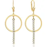 Zlaté náušnice kroužky s bílými zirkony Au 585/1000 2,80g