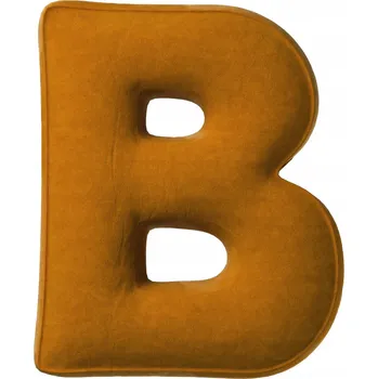 Polštář Polštář velurový, písmeno B, 40 cm VELKÝ - medová