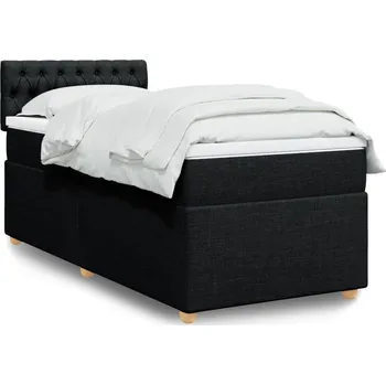 Postel vidaXL Box spring postel s matrací 80 x 200 cm textil [3288815] Barva: Černá