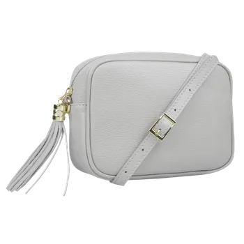 Kabelka NovaKabelka.cz Kožená italská crossbody kabelka Bala Grigia Perla