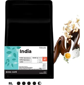 Káva BUNA CAFÉ India, Cherry AA, RL40, 1000g