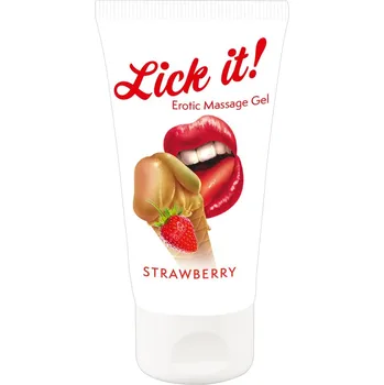 Intimní drogerie Masážní gel Lick it! s příchutí Jahoda
