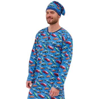 Pánská noční košile Cornette 110/27 Auta M Modrá