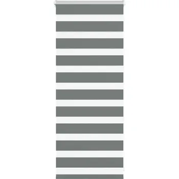 Stavebniny vidaXL Zebra roleta 65x100 cm šířka látky 60,9 cm polyester [4014722] Barva: Tmavě šedá