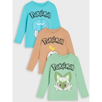 Chlapecké tričko Sinsay - Sada 3 triček s dlouhými rukávy Pokémon - vícebarevná - 317BM-MLC - 317BM-MLC-98-1