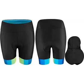 cyklistické kraťasy FORCE Dámské kraťasy Force VICTORY do pasu s vložkou, černá/modrá velikost S