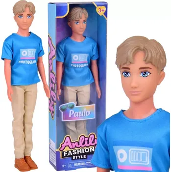 Panenka Anlily panenka – stylový kluk Paulo v modrém tričku a béžových kalhotách