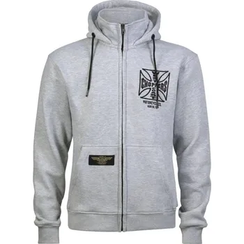 Pánská mikina West Coast Choppers Mikina S Kapucí Austin Texas Šedá 4XL