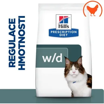 Pro kočku Hill's PD Cat W/D Diabetes & Weight Loss Chicken 1,5kg