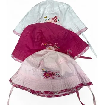 Kšiltovka Klobouček na zavazování růžový a bílý, velikost 98, Barva Bílá, Složení materiálu 100% Bavlna