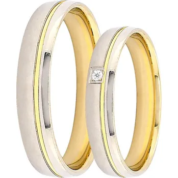 Prsten Zlaté snubní prsteny F3729-WYW-CZ