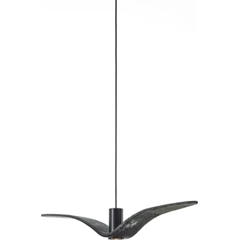 Designové venkovní závěsné svítidlo Brokis Night Birds PC1111 Povrch Montury: Černý elox, Barva skla: Šedá kouřová - masiv, Povrch baldachýnu: pískovaný hliník lakovaný