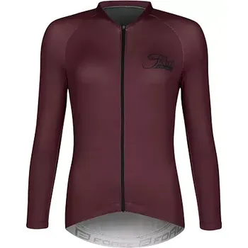 cyklistický dres FORCE Dres dámský Force CHARM LADY dlouhý rukáv, bordó velikost XS