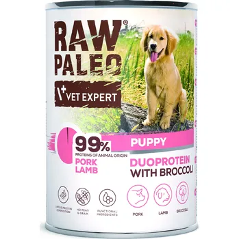 Krmivo pro psa RAW PALEO PORK&LAMB PUPPY CAN - Mokré krmivo pro štěňata vepřové a jehněčí Balení.: 400 g