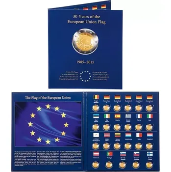 Sběratelství Leuchtturm PRESSO album na 2€ mince 23 ks „30 let vlajky EU“ 1985-2015